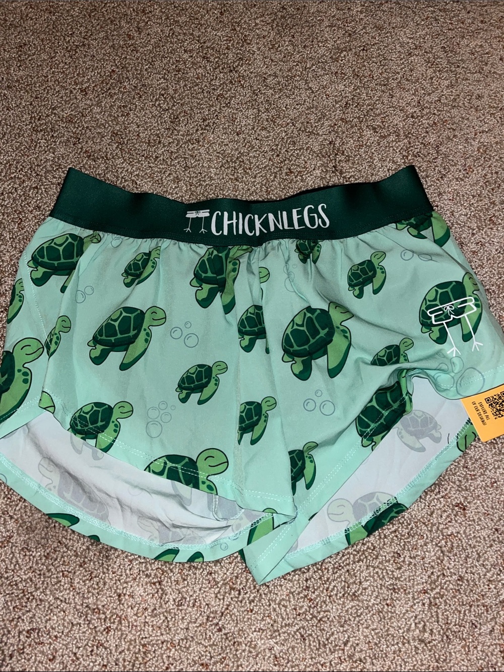 ChicknLegs Women's Sea Turtle Mint Athletic Shorts